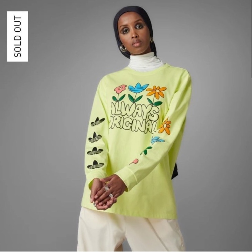 ADIDAS🌷Neon Floral Longsleeve Tee - Picture 7 of 16